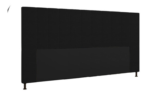 Cabeceira Malibu Para Cama Box King 195 Cm Corino Preto