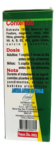 Jarabe Tonico Reconstituyente De La Memoria Natural 500ml