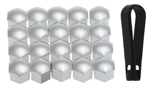 New 2 X 20pcs Universal 17mm Cubiertas De Cromo Cromo Cromo