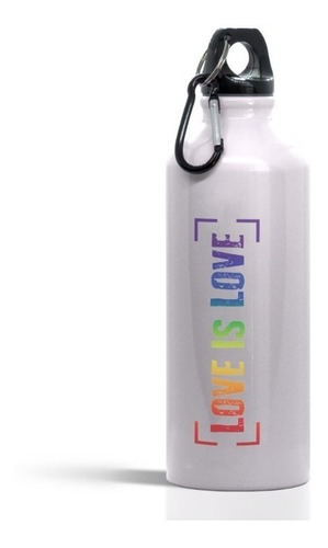 Caramañola 600 Ml Sublimado Motivo Love Is Love Lgbt