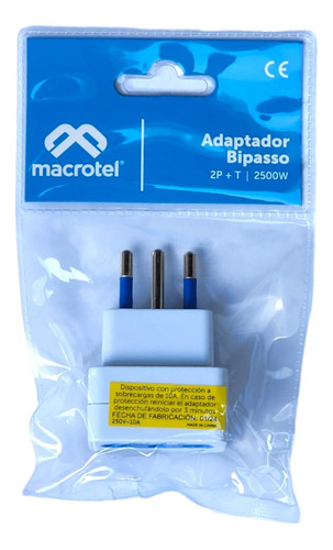 Enchufe Adaptador Bipaso Macrotel 10/16 2500w