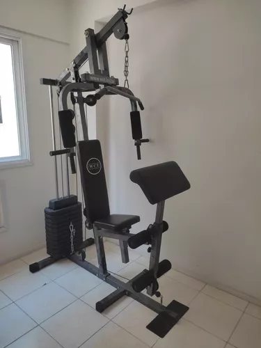 Estação De Musculação Com 80kg Aparelho Ginástica Academia - Preto