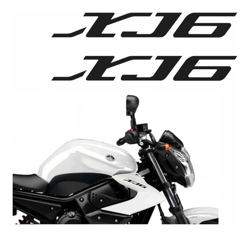 Kit Adesivos Compatível Xj6n 2011 2012 Branca Moto Par R713 Cor Preto