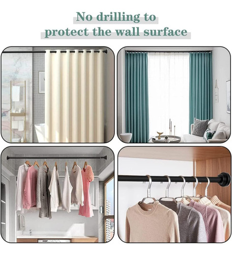 Barra Extensible Para Cortina De Ducha De Baño De 80 A 240cm
