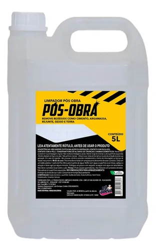 Limpador Pós Obra Vo docia 5L Remove Cimento Rejuntes Pisos