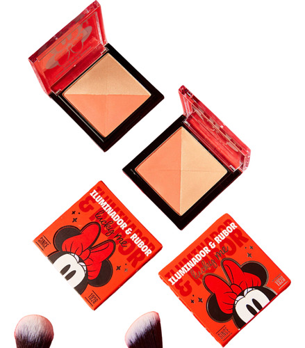 Disney Iluminador Y Rubor Lucky Me Minnie Collection Tono Del Maquillaje Rosado / Durazno