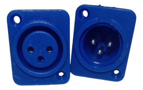 Conectores Para Xlr Dmx Canon Plastico Chasis 5 Machos/5 Hem 5 Machos 5 Hembras Azules