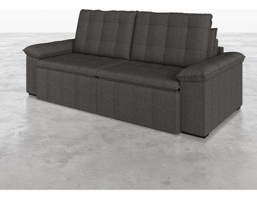 Sofá Cama Retrátil E Reclinável 4 Lugares 240cm Linho Com