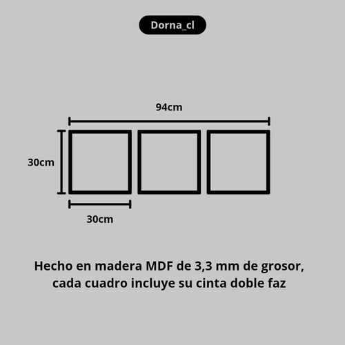 Cuadro De Madera Mdf De Gato X3 Negro Negro
