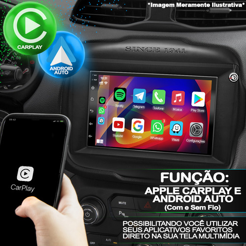 Kit Com Central Multimidia Carplay + Moldura 7 Polegadas