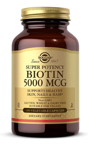 Biotina 5000mcg 100 Capsulas Solgar