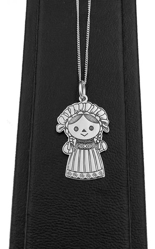 Dije Y Cadena Muñeca Lele Mediano 20mm Plata 925 Con Envio 