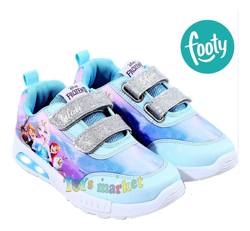 Imagen 7 de 10 de Zapatillas Con Luces Luz Led Zapatilla Frozen Disney Footy