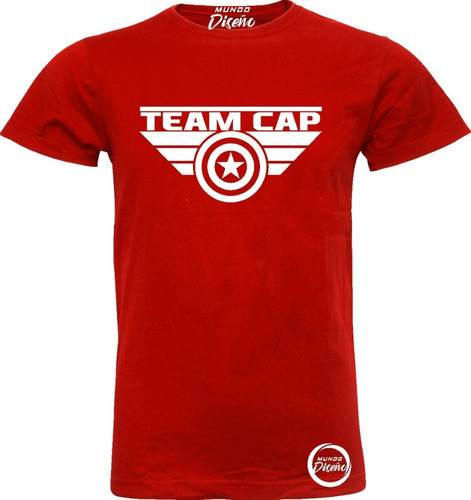 Polera Capitán América De Hombre Team Cap 100% Algodón