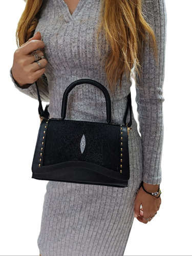 Bolso Mujer Piel Exotica Original Cocodrilo Serpiente Mantar