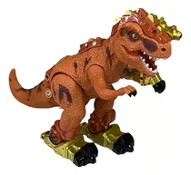 Comprar Dinosaurio Robot Camina Con Sonido Luz Lanza Humo Y Dardos Color Naranja Personaje Dino