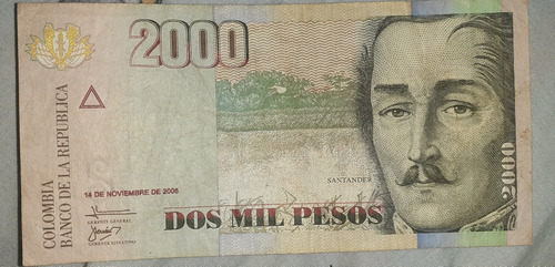 Billete De 2000 Pesos Republica De Colombia