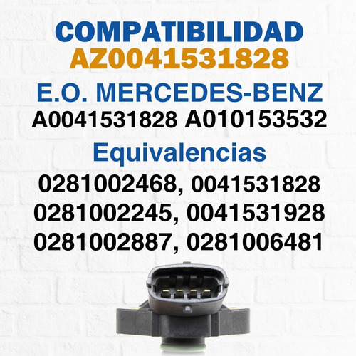 Imagen 6 de 10 de Sensor De Emisión De Gases Az0041531828 (map) Mercedes Benz