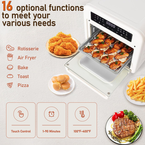 Combo Horno Tostador Y Freidora De Aire 15 8 Litros