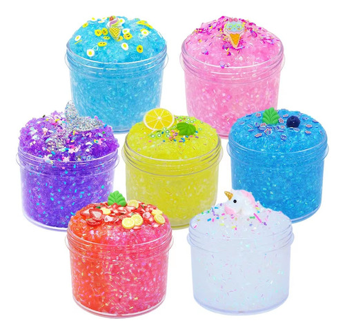 Paquete De 7 Limmer Slime Crujiente, Slime De Unicornio, Lim