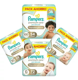 Pañales Pampers Premium Care Plus Xxg - Xg - G - M