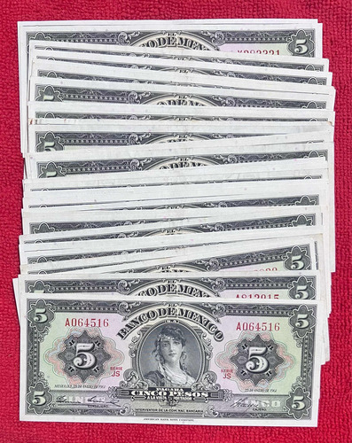 Billete 5 Pesos Gitana Serie 2 Letras Rojas Extrafino (Usado)