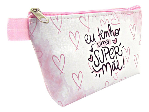 Necessaire Feminina Trapézio Pequena Dia Das Mães Super Mãe