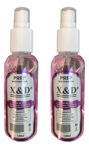 Kit C/2 Spray Preparador X&d 120ml Para Cuidados Da Unha Gel Cor Rosa