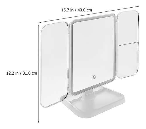 Espejo Maquillaje Led Aumento Plegable Blanco Profesional