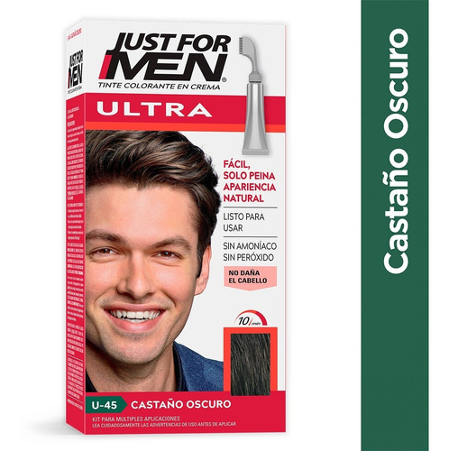 Kit Tinte Just For Men  Ultra tono u-45 castaño oscuro para cabello