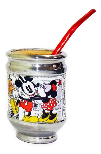 Imagen 3 de 6 de Equipo De Mate Completo Mickey Minnie Cuero Set Kit Matero 2