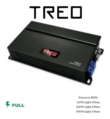 Amplificador Clase D Mini 4 Canales Treo Nanohd4 2400w Max