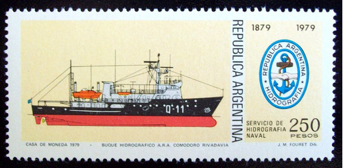 Argentina Barcos, Sello Gj 1880 Hidrografía 1979 Mint L5144