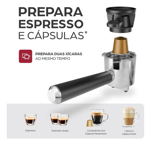 Cafeteira Espresso Digital Wap Com Vaporizador De Leite 220v
