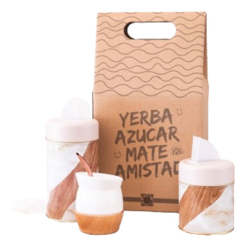 Beige C/linea Madera Combo Mate Box Marmolado + Packaging