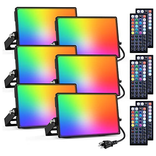 6 Paquetes De Luces De Inundación Led Rgb De 500w Equi...