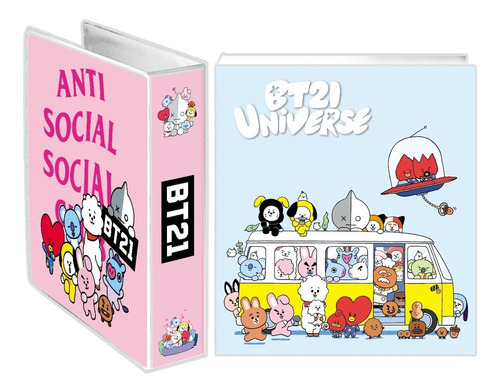 Carpeta Escolar N°3 + 6 Separadores - Bt21 M01 Kpop