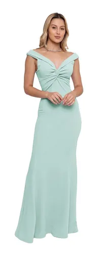 Vestido Longo Festa Madrinha Casamento Ombro A Ombro 2019 Frete