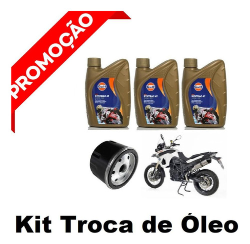 Kit Óleo Filtro Gulf 10w40 100% Sintético Bmw F800 Gs F800