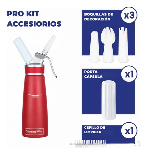 Cremera Sifón Pro 500ml Aluminio + 10 Capsulas N20 Universal
