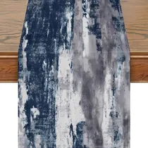 Comprar Snycler Camino De Mesa Azul Y Blanco, Camino De Mesa De Arpi