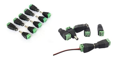 Conector Plug Corriente 12v 2,1mm Hembra + Macho (25 Pares)