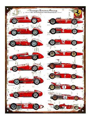 Cartel Chapa Publicidad Antigua Logo Ferrari P264