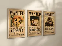 Comprar Set X3 Cuadros Wanted Anime One Piece Kiri 20x30
