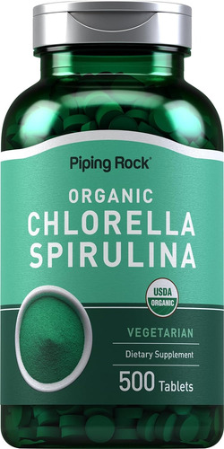 Algas Espirulina + Chlorella 500tabs Super Potente Americano