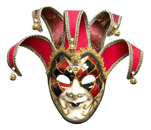 Disfraz De Bufón Veneciano, Máscara De Halloween [h]
