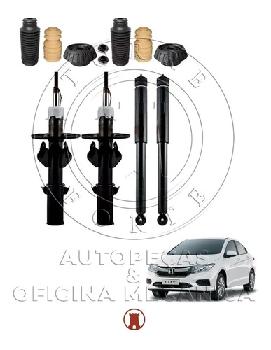 4 Amortecedor+ Kit Suspensão Honda City 10 11 12 13 14