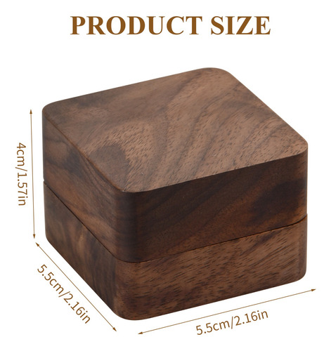 Caja De Madera Nogal Para Un Anillos De Boda O Compromiso