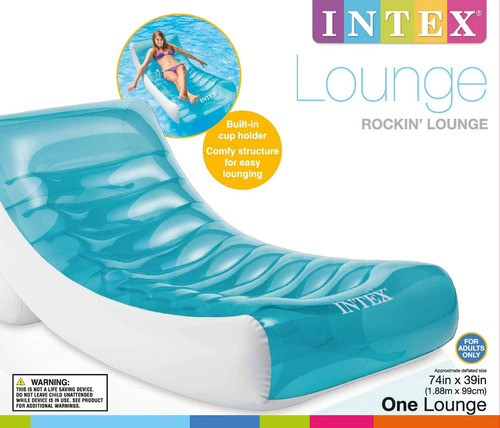 Cadeira De Balsa Flutuante Inflável Rockin' Lounge Pool Inte