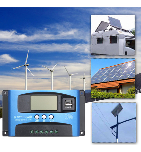 . Regulador De Célula Solar Mppt Auto 100a, Carregador Solar